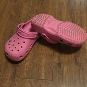 Pink crocs